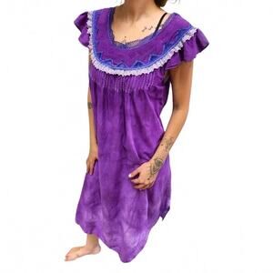 VTG Barbizon Purple Hand Dyed Cotton Slip Nightgown